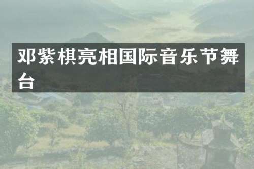 邓紫棋亮相国际音乐节舞台