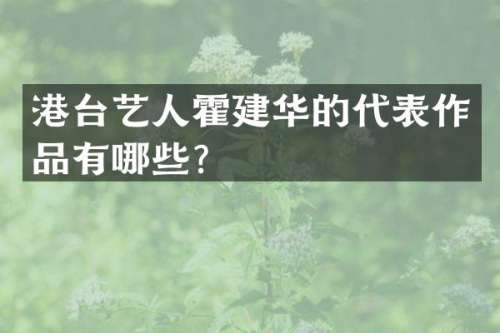 港台艺人霍建华的代表作品有哪些？