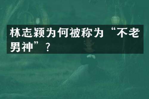 林志颖为何被称为“不老男神”？