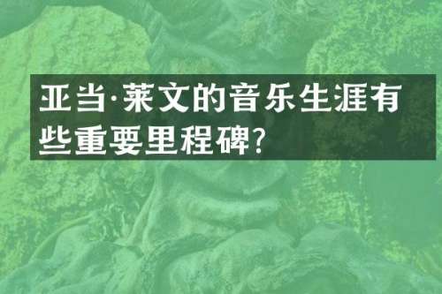 亚当·莱文的音乐生涯有哪些重要里程碑？