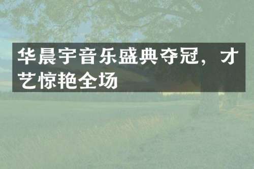 华晨宇音乐盛典夺冠，才艺惊艳全场