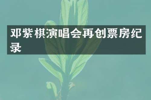邓紫棋演唱会再创票房纪录