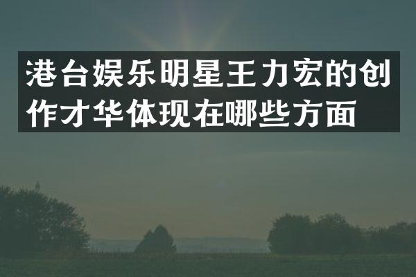 港台娱乐明星王力宏的创作才华体现在哪些方面？