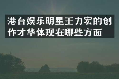 港台娱乐明星王力宏的创作才华体现在哪些方面？