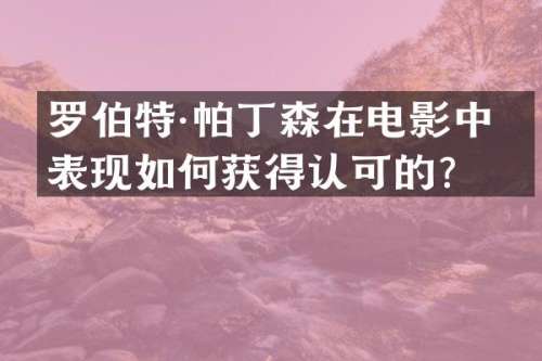 罗伯特·帕丁森在电影中的表现如何获得认可的？