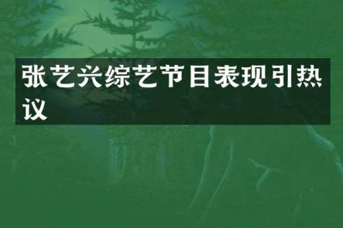 张艺兴综艺节目表现引热议