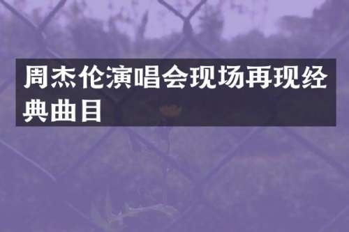 周杰伦演唱会现场再现经典曲目