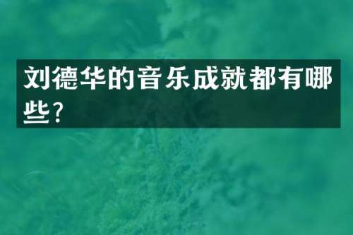 刘德华的音乐成就都有哪些？