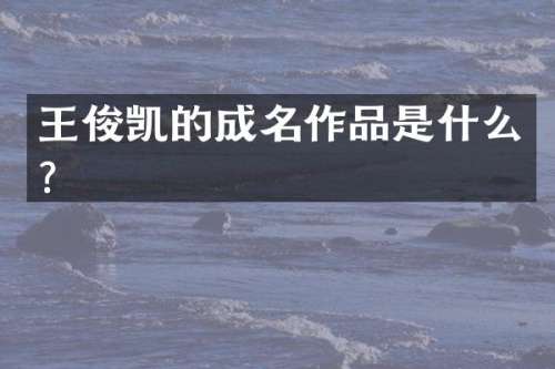 王俊凯的成名作品是什么？