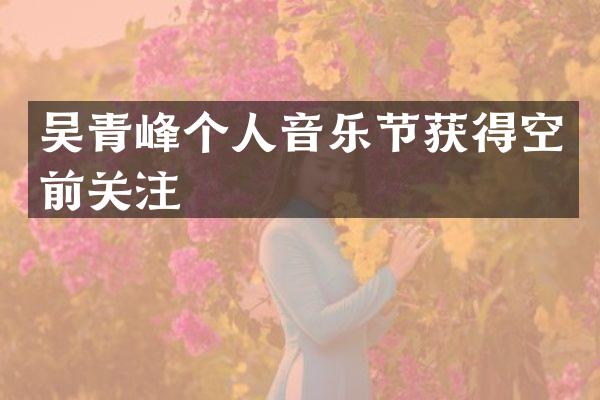 吴青峰个人音乐节获得空前关注