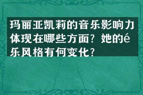 玛丽亚凯莉的音乐影响力体现在哪些方面？她的音乐风格有何变化？