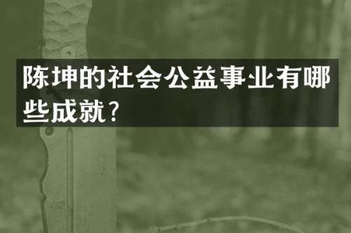 陈坤的社会公益事业有哪些成就？
