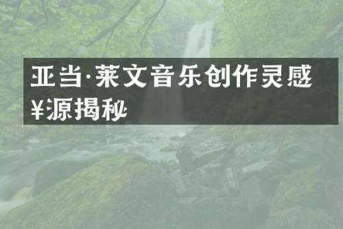 亚当·莱文音乐创作灵感来源揭秘