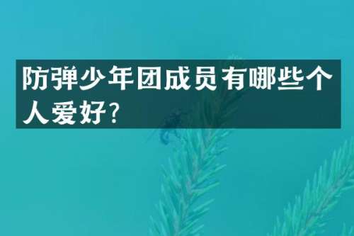 少年团成员有哪些个人爱好？
