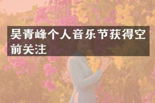 吴青峰个人音乐节获得空前关注