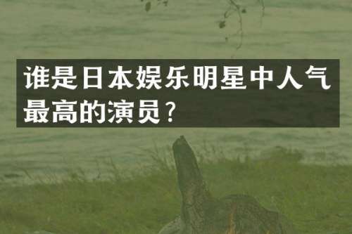 谁是日本娱乐明星中人气最高的演员？