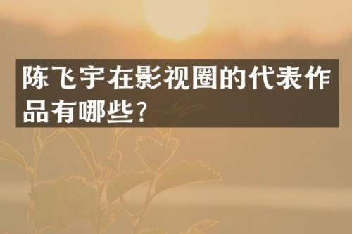 陈飞宇在影视圈的代表作品有哪些？
