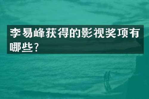 李易峰获得的影视奖项有哪些？