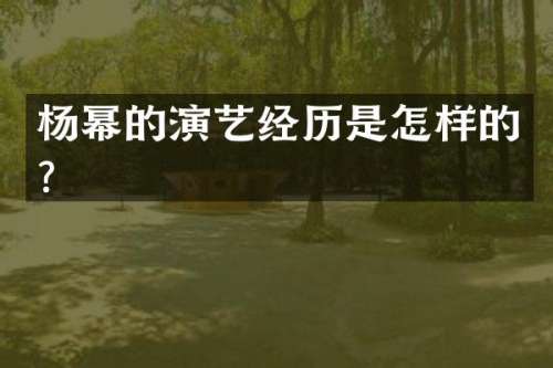杨幂的演艺经历是怎样的？