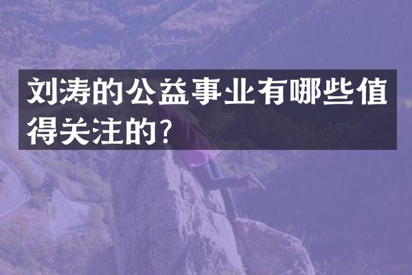 刘涛的公益事业有哪些值得关注的？