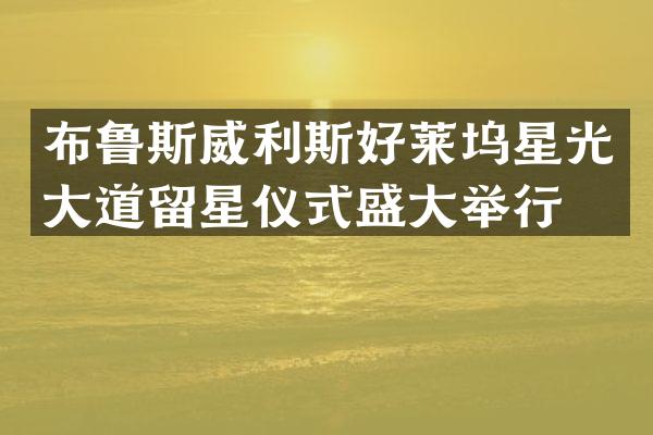 布鲁斯威利斯好莱坞星光大道留星仪式盛大举行