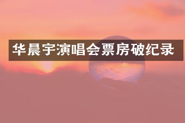 华晨宇演唱会票房破纪录