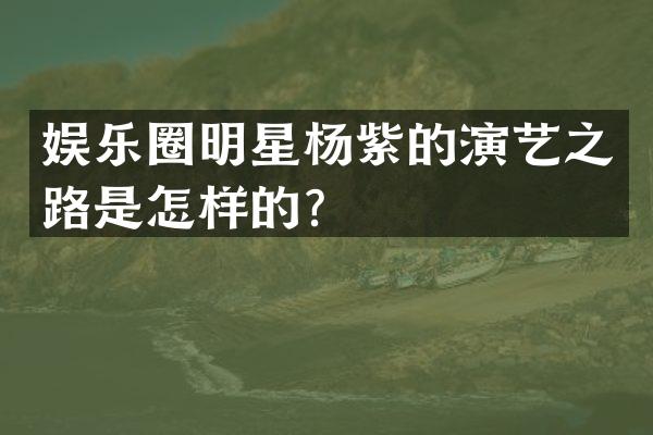 娱乐圈明星杨紫的演艺之路是怎样的？