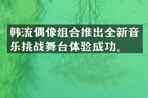 韩流偶像组合推出全新音乐挑台体验成功。