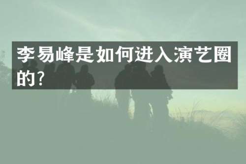 李易峰是如何进入演艺圈的？