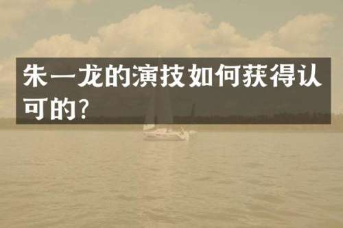 朱一龙的演技如何获得认可的？