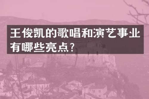 王俊凯的歌唱和演艺事业有哪些亮点？