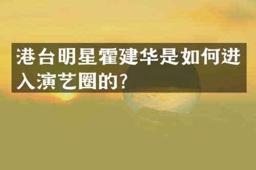 港台明星霍建华是如何进入演艺圈的？