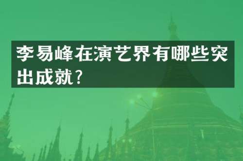 李易峰在演艺界有哪些突出成就？