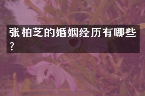 张柏芝的婚姻经历有哪些？
