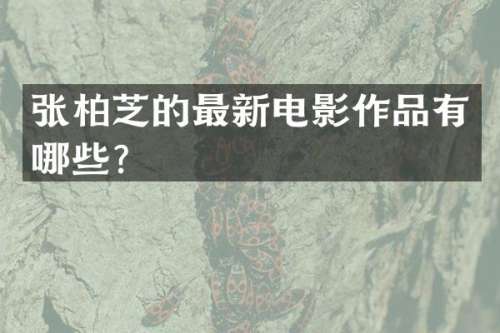 张柏芝的最新电影作品有哪些？