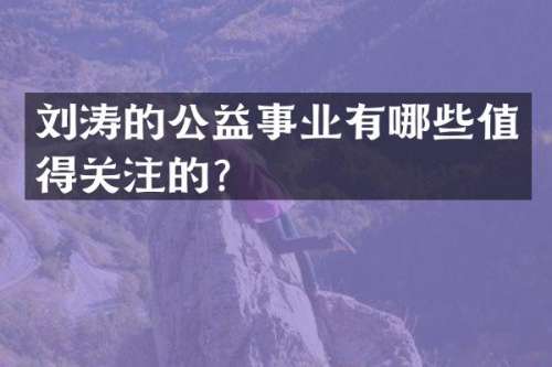 刘涛的公益事业有哪些值得关注的？