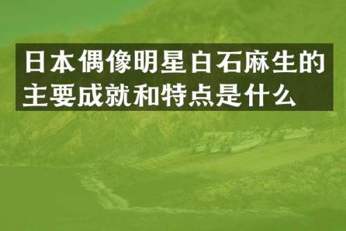 日本偶像明星白石麻生的主要成就和特点是什么？