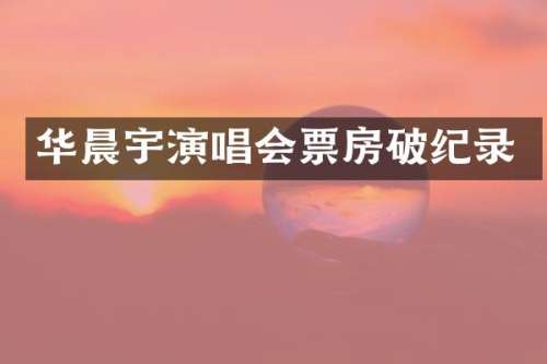 华晨宇演唱会票房破纪录