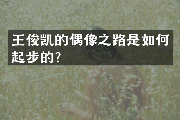 王俊凯的偶像之路是如何起步的？