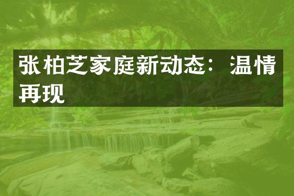 张柏芝家庭新动态：温情再现