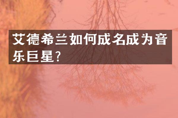 艾德希兰如何成名成为音乐巨星？