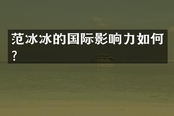 的国际影响力如何？