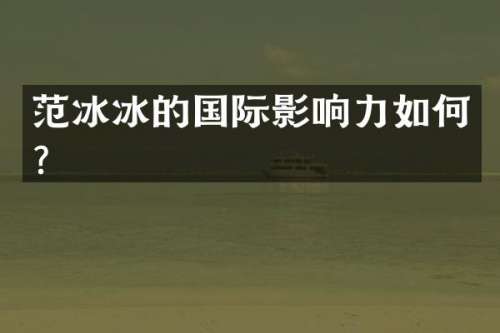 的国际影响力如何？