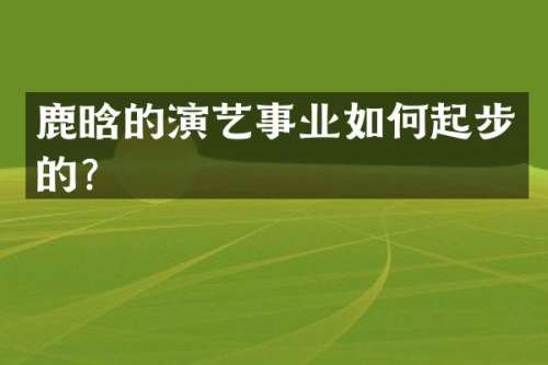 鹿晗的演艺事业如何起步的？