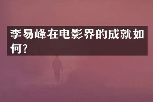 李易峰在电影界的成就如何？