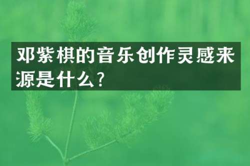 邓紫棋的音乐创作灵感来源是什么？