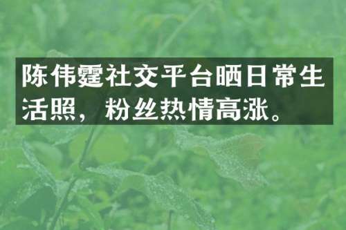 陈伟霆社交平台晒日常生活照，粉丝热情高涨。
