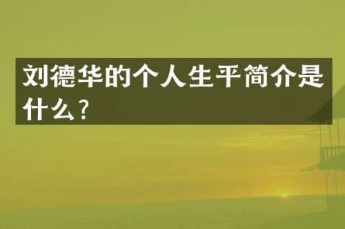 刘德华的个人生平简介是什么？