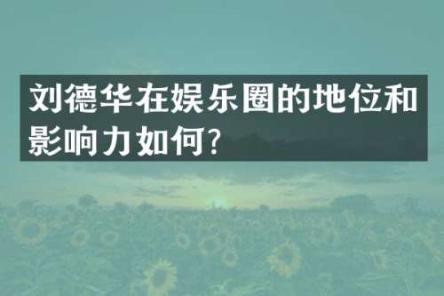 刘德华在娱乐圈的地位和影响力如何？
