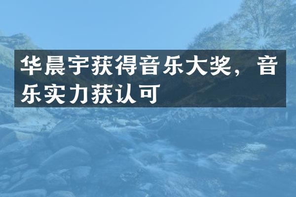 华晨宇获得音乐大奖，音乐实力获认可